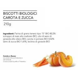 MARIE LA PASTICCERA BISCOTTI BIOLOGICI ALLA CAROTA E ZUCCA 210GR
