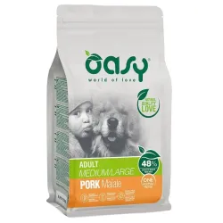 Oasy Dry Dog One Animal Protein - ADULT MEDIUM/LARGE MAIALE - 12 Kg