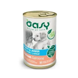 Oasy Wet Dog One Animal Protein - PUPPY MEDIUM/LARGE Patè Salmone - Lattina 400 gr