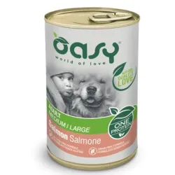 Oasy Wet Dog One Animal Protein - ADULT MEDIUM/LARGE Patè Salmone - Lattina 400 gr