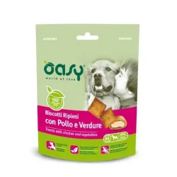Oasy Snack Dog - BISCOTTI ripieni con POLLO e VERDURE 80 gr