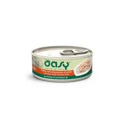 Oasy Wet Cat (specialità naturale) - POLLO CON PROSCIUTTO - Lattina 150 gr