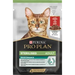 Purina Pro Plan Adult Cat Sterilised Maintenance Bustine In Salsa – Manzo – 85gr