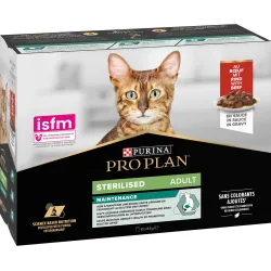 Purina Pro Plan Multipack Bustine Adult Cat Sterilised Maintenance - Pezzetti Manzo In Salsa (10 x 85gr)