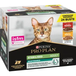 Purina Pro Plan Multipack Bustine Adult Cat Sterilised - Pollo/Manzo In Salsa (24 x 85gr)