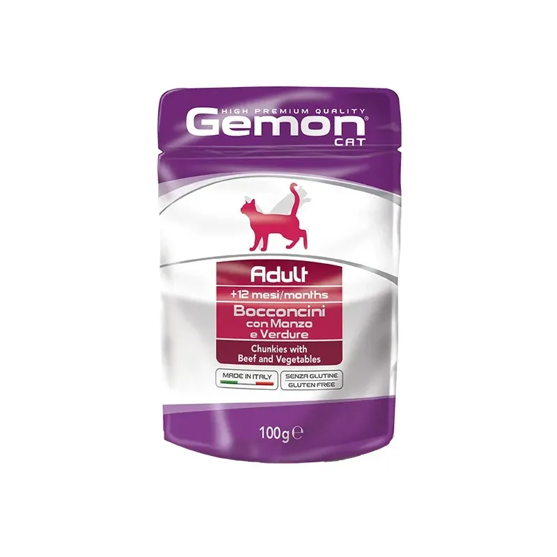 Gemon Cat busta Adult con bocconini manzo e verdure – 100 gr
