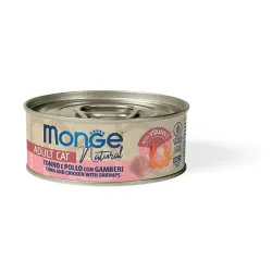Monge Cat Natural Tonno, Pollo e gamberi – 80 gr
