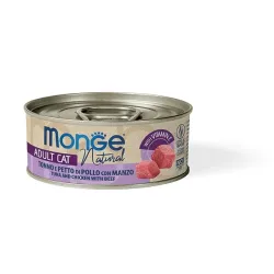 Monge Cat Natural Tonno, Petto di Pollo con Manzo – 80 gr