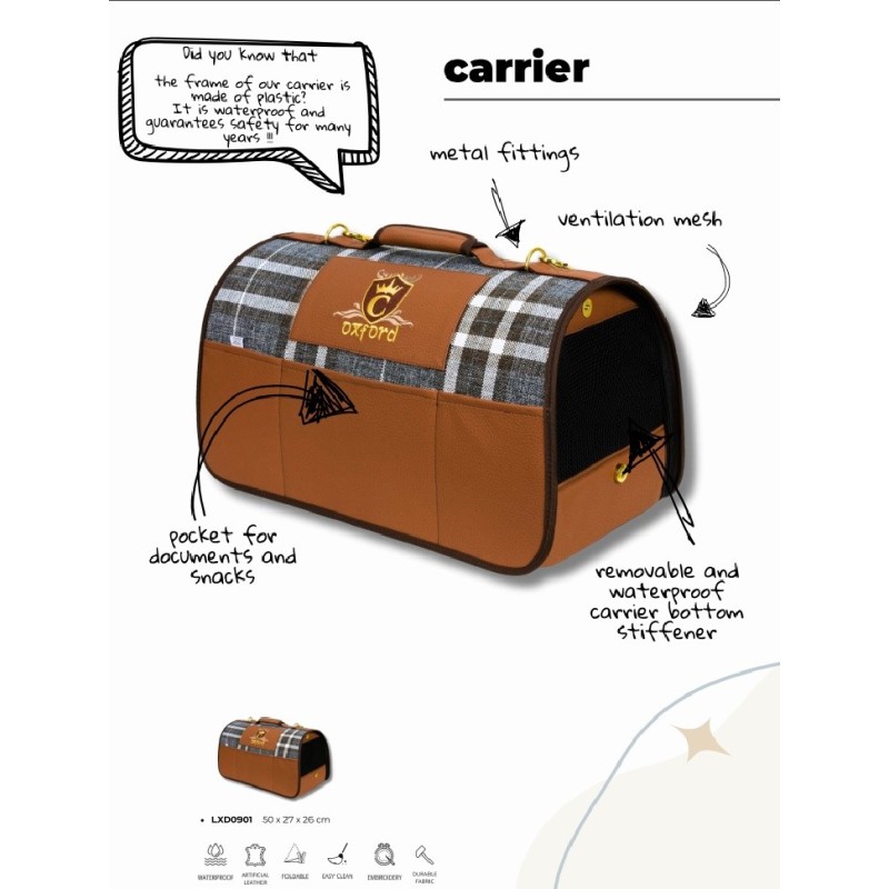 Trasportino Tracolla - CAZO Pet Carrier Oxford - 50 × 27 × 26cm