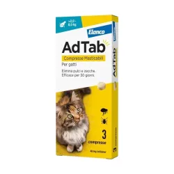 Elanco AdTab Compresse Masticabili per Gatti da 2,0Kg a 8,0Kg (3 cpr 48mg)