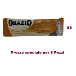 ORAZIO BUTCHER SOFT BITES - Pollo e formaggio (8 bustine da 10gr)_(scadenza 30-03-2026)