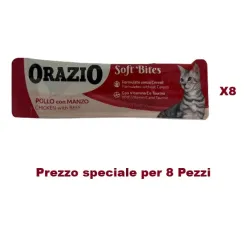 ORAZIO BUTCHER SOFT BITES - Pollo e manzo (8 bustine da 10gr)_(scadenza 30-03-2026)