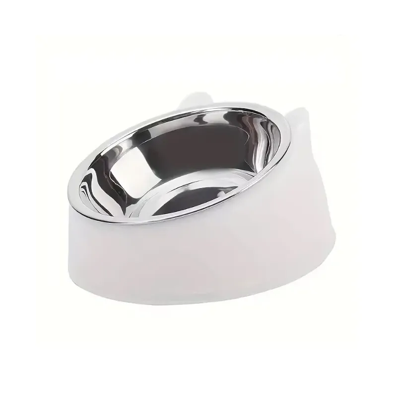 Ciotola in Acciaio Inclinata con Base Colorata