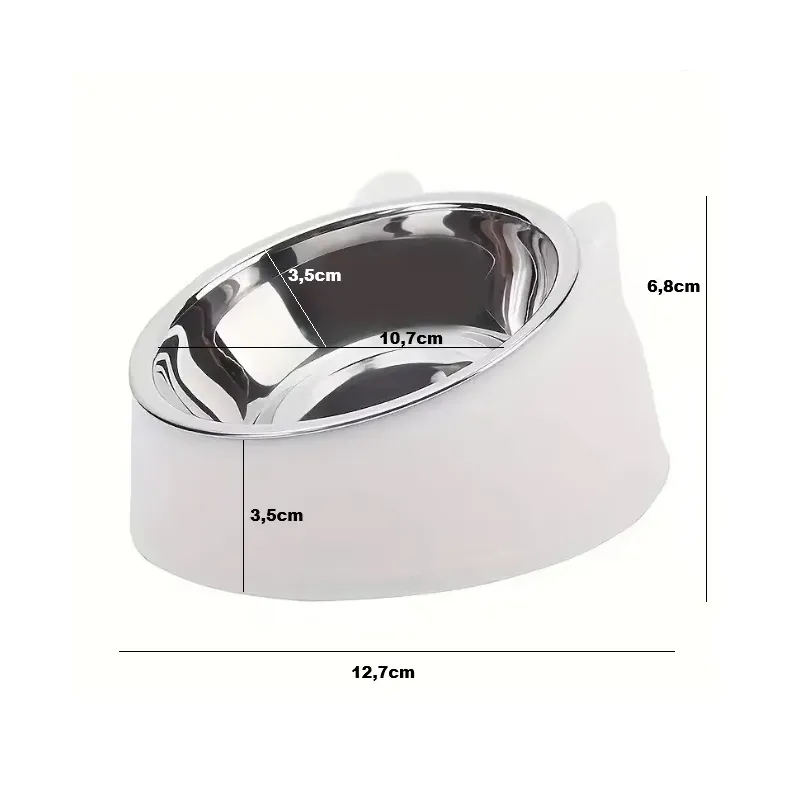 Ciotola in Acciaio Inclinata con Base Colorata