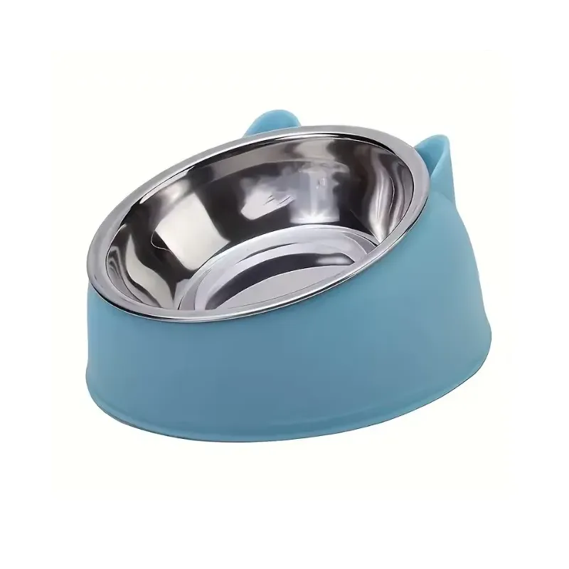 Ciotola in Acciaio Inclinata con Base Colorata