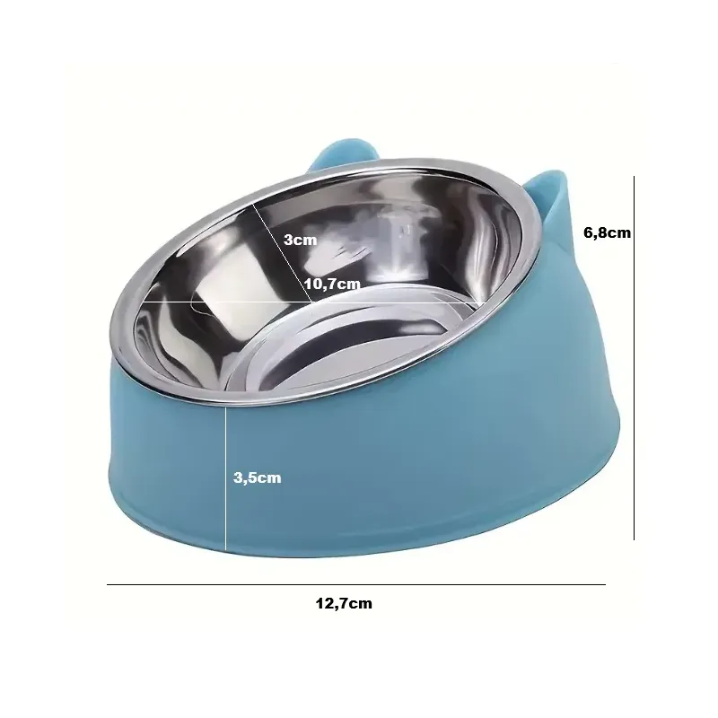 Ciotola in Acciaio Inclinata con Base Colorata