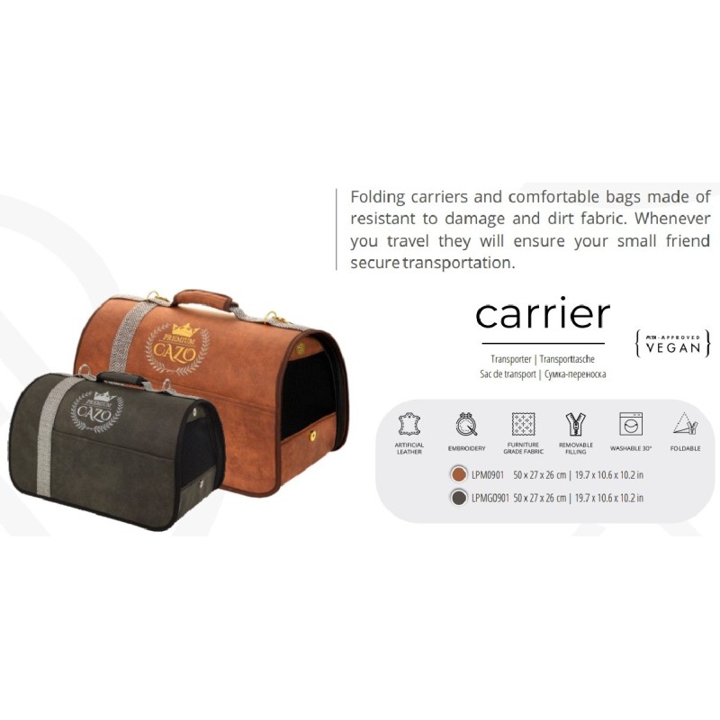 Trasportino Tracolla - CAZO Pet Carrier Premium  - 50 × 27 × 26cm